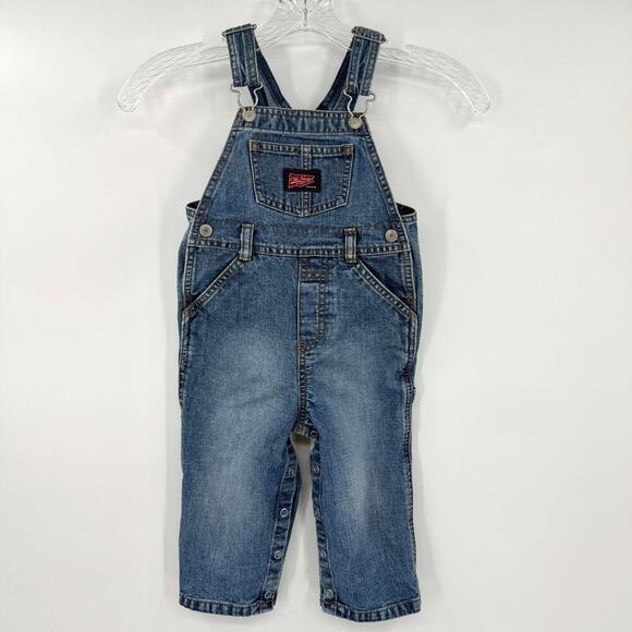 Vintage Y2K ‘04 Old Navy Toddler 18-24 Mos. Carpenter Style Denim Bib Overalls - Picture 1 of 10
